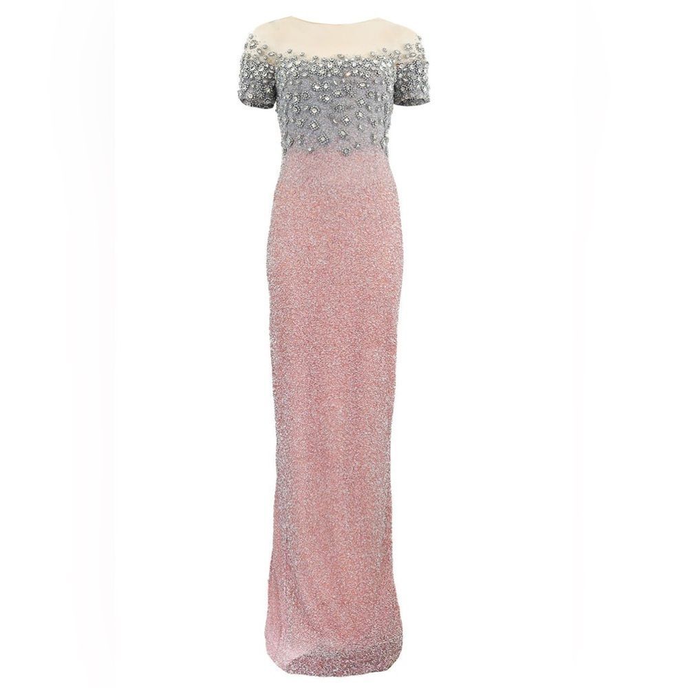 Pamella Roland Bead, Sequin, & Crystal-Embroidered Gown Size 12 - Picture 3 of 14
